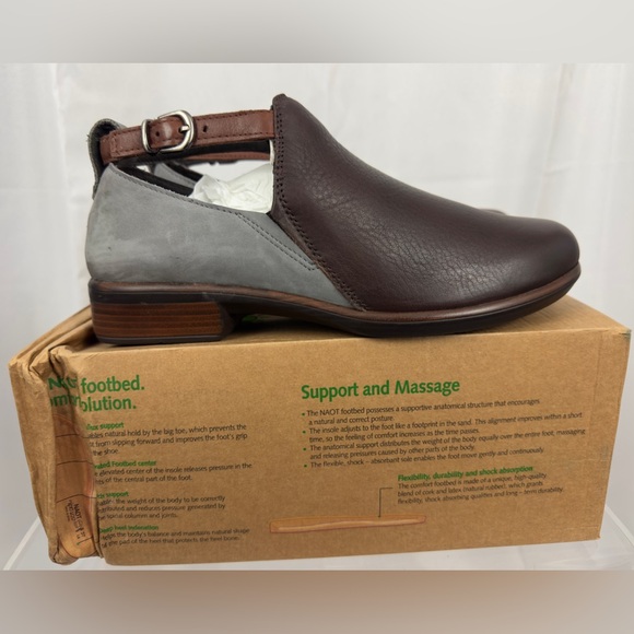 Naot Kamsin (Women's) Soft Brown/Grey Smoke/Chestnut Cutout Bootie US8 EU 39 NIB - Picture 9 of 14